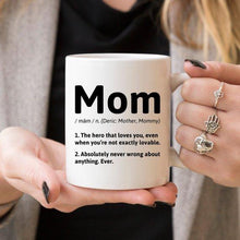 Load image into Gallery viewer, Mom Definition - 11oz White Ceramic Coffee Mug